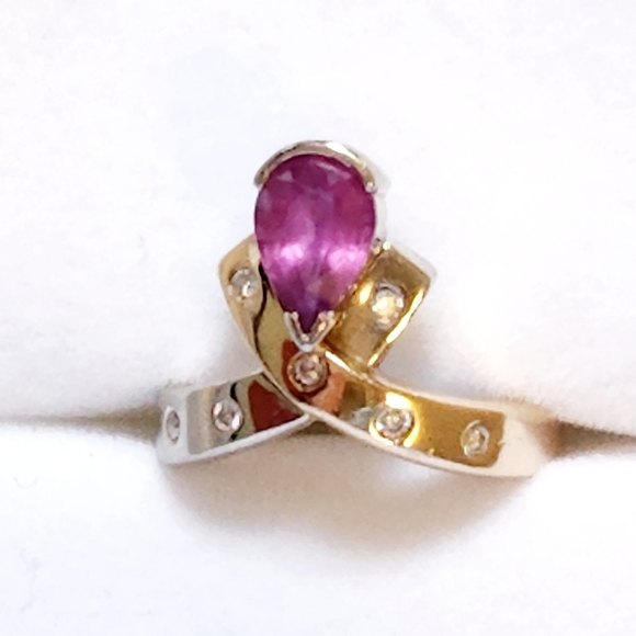 2 Carat Pink Ruby Ring, 2Tone 14K, 5gms, Real Diamonds SZ6 CUSTOM OCTOBER GIRLS! - Picture 7 of 9